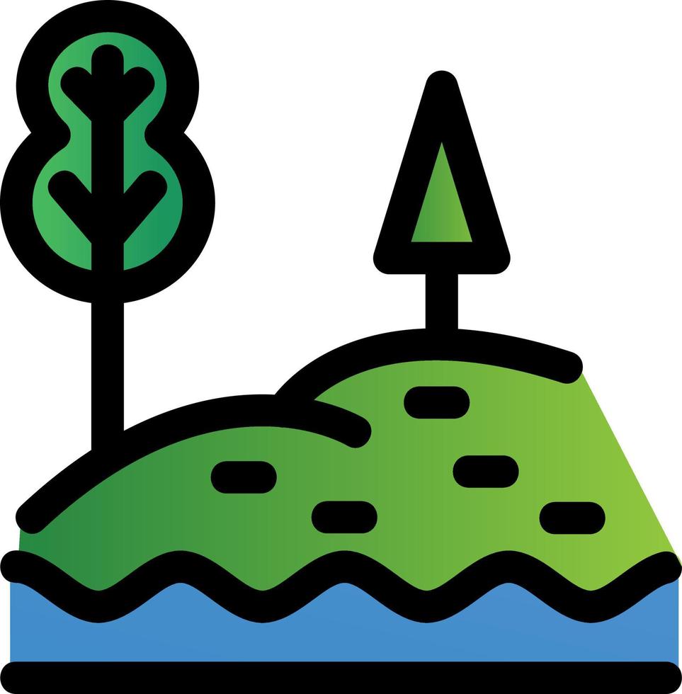 Lake Landscape Glyph Icon vector
