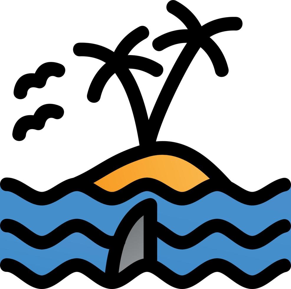 Island Landscape Glyph Icon vector