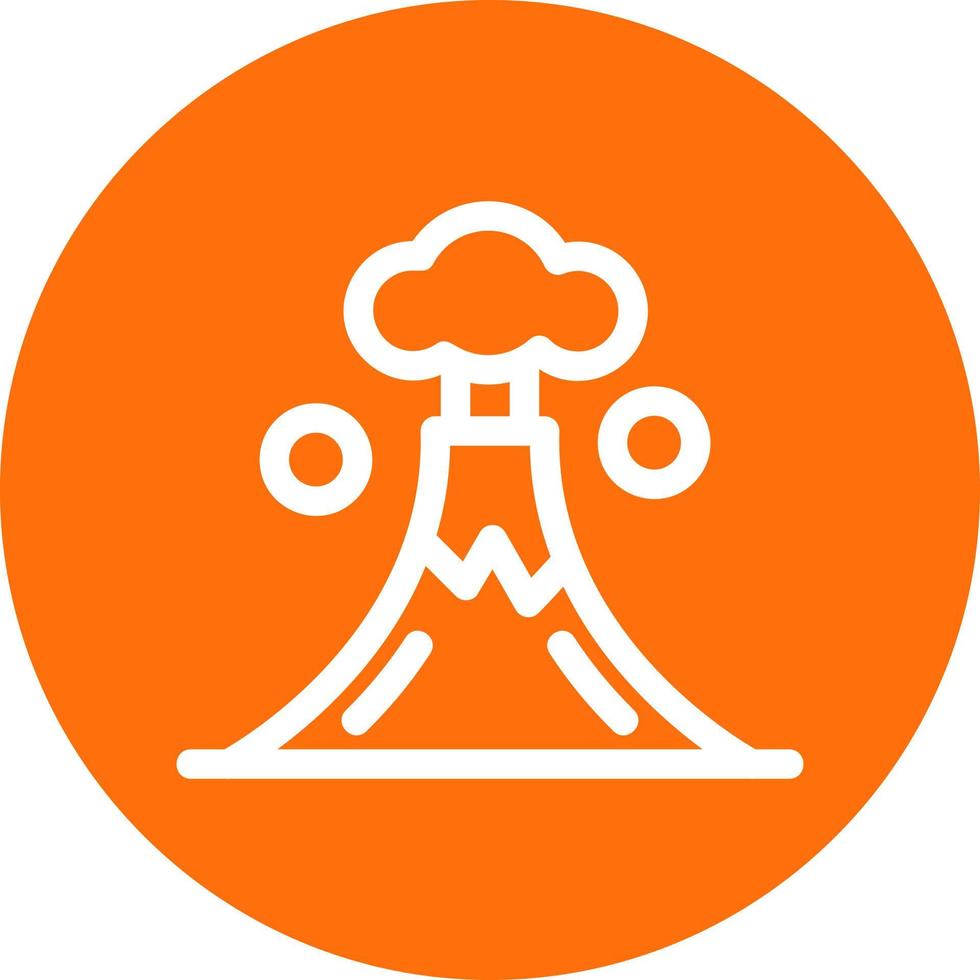 Volcano Landscape Glyph Icon vector