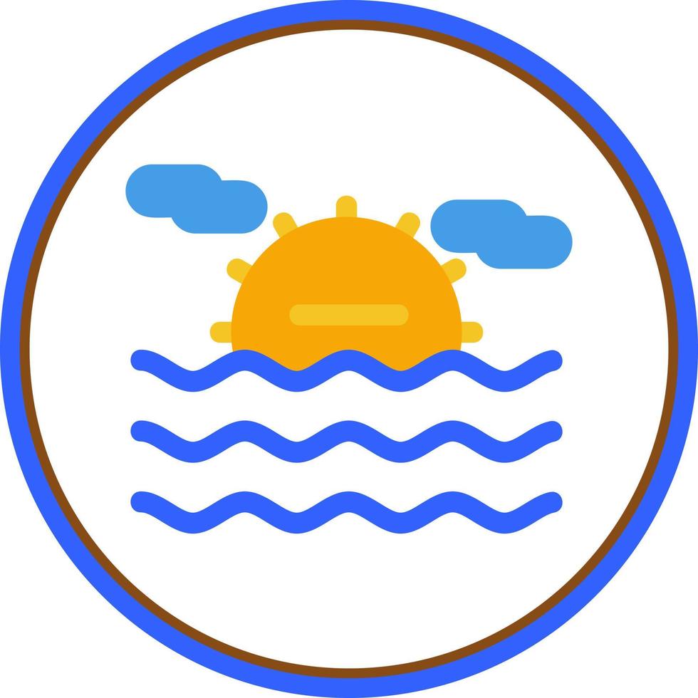 Sea Landscape Glyph Icon vector