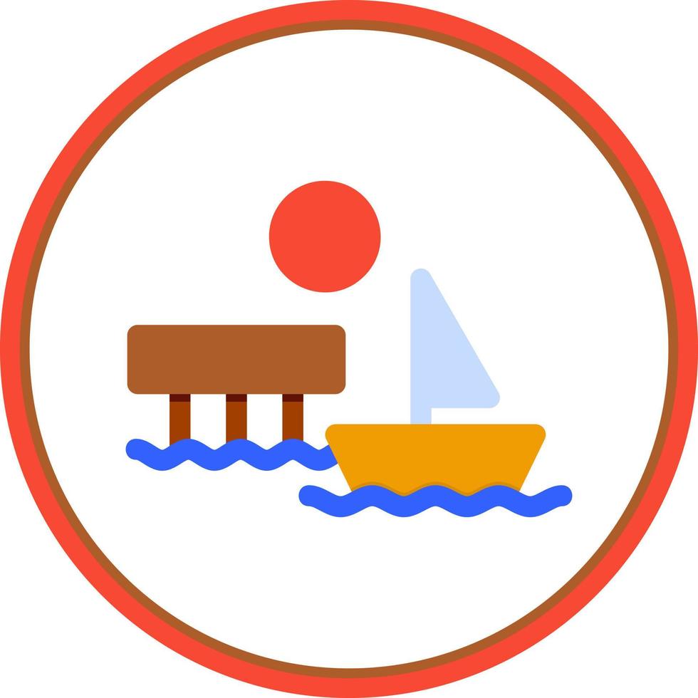 icono de glifo de paisaje de muelle vector