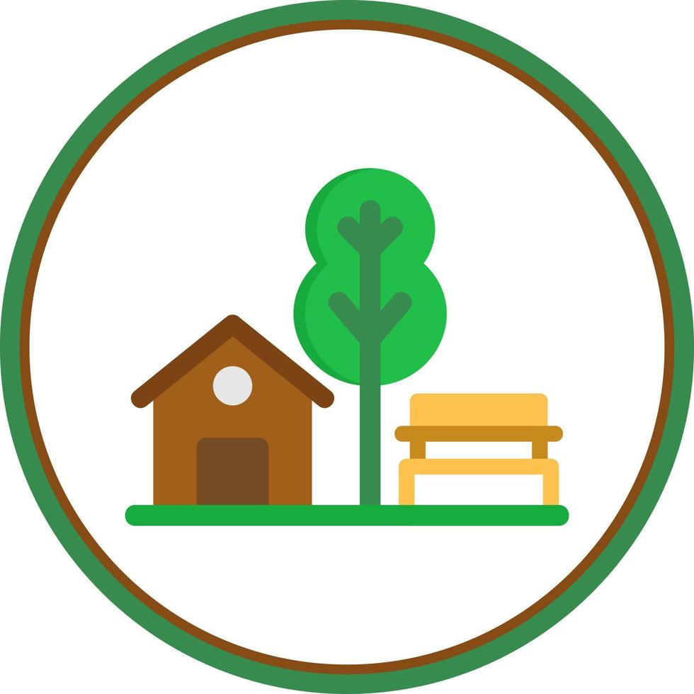 Village Landscape Glyph Icon vector