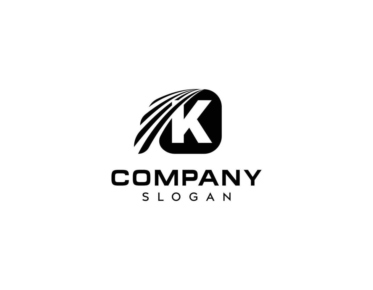 Abstract letter K logo design, tech letter K vector logo design, text K letter icon design, text logo design