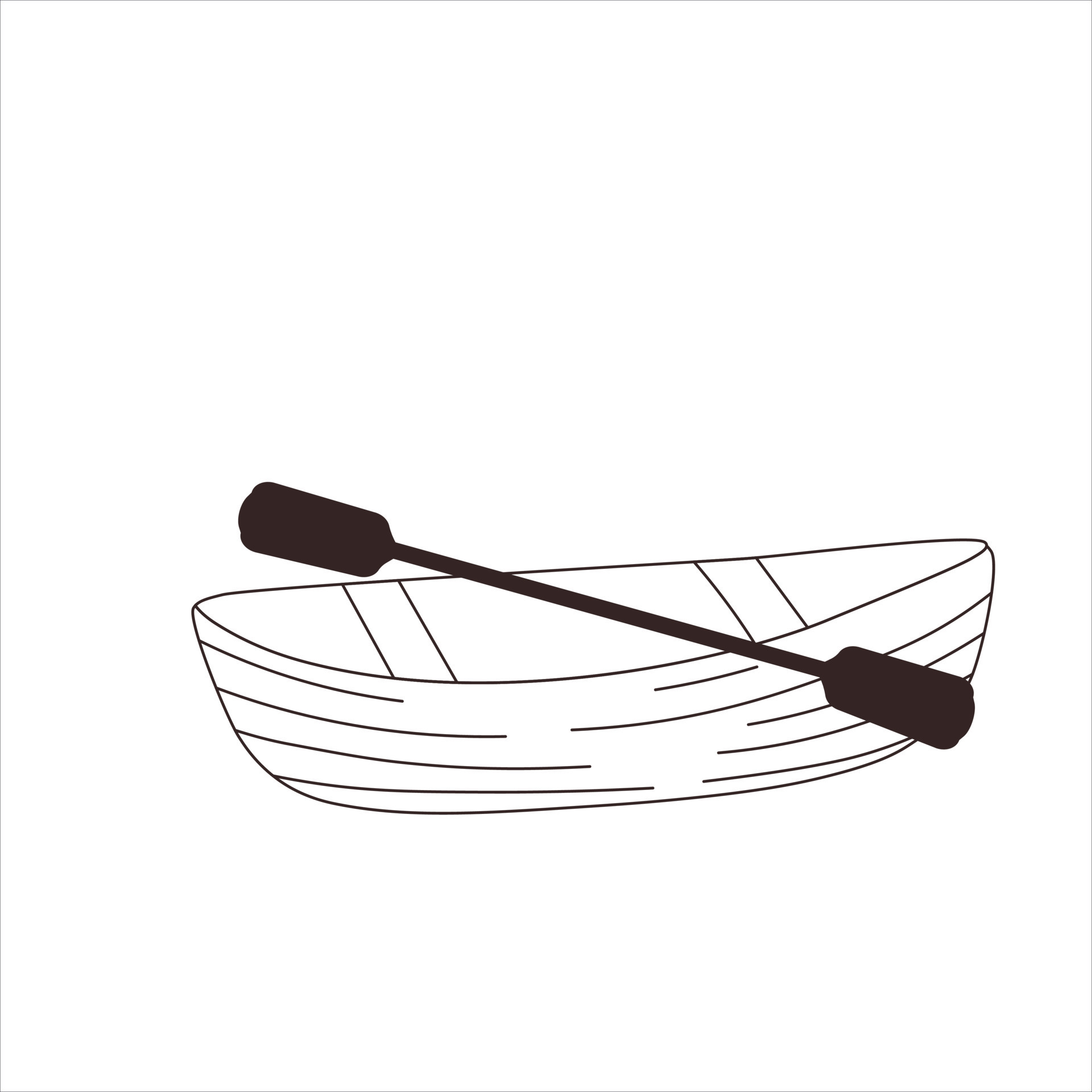 kayak boat with paddle. Canoe vector illustration. A raft for rafting