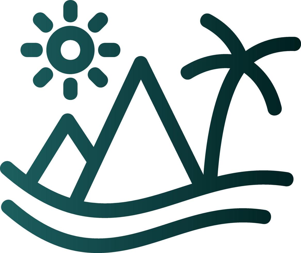 Desert Day Landscape Glyph Icon vector