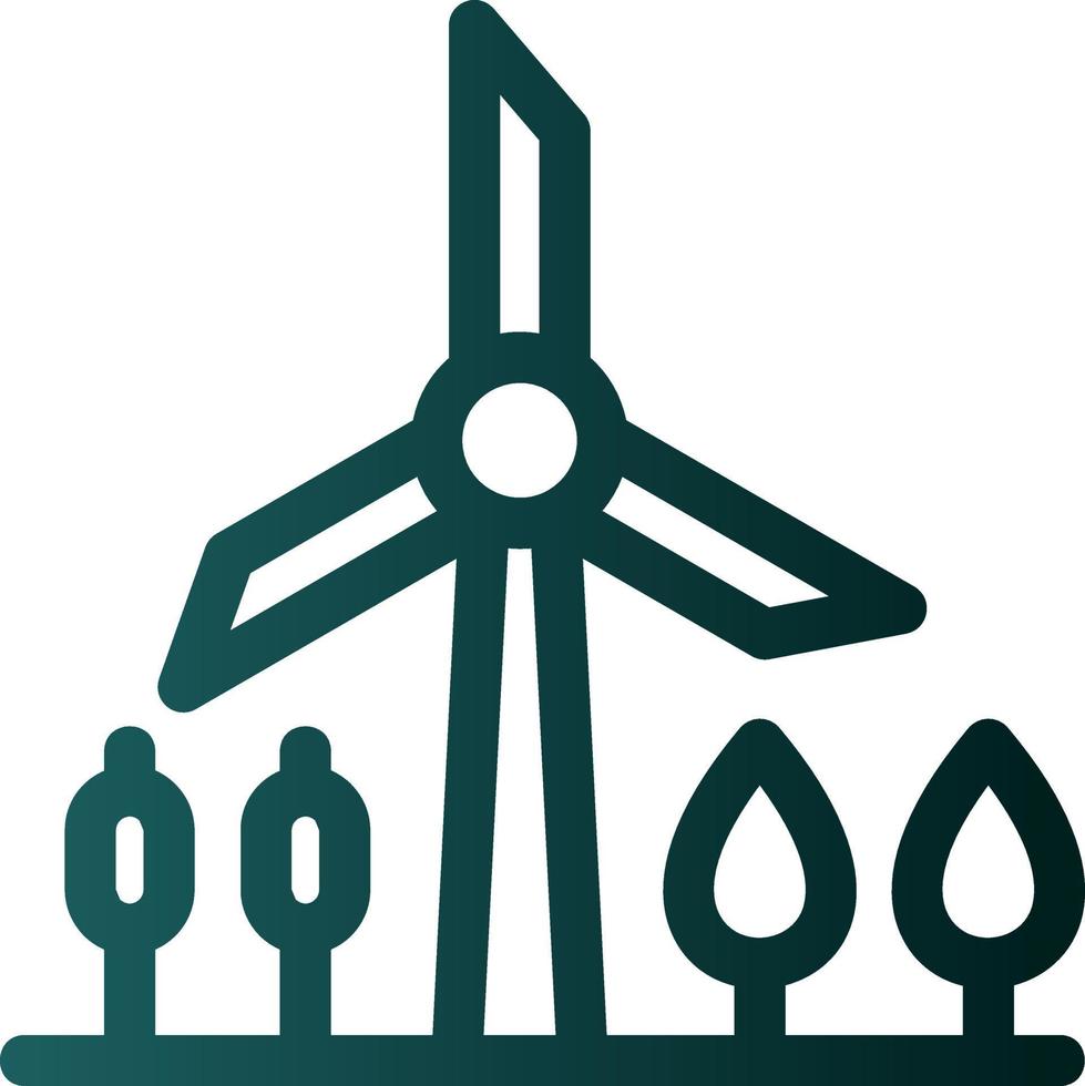 Windmill Landscape Glyph Icon vector