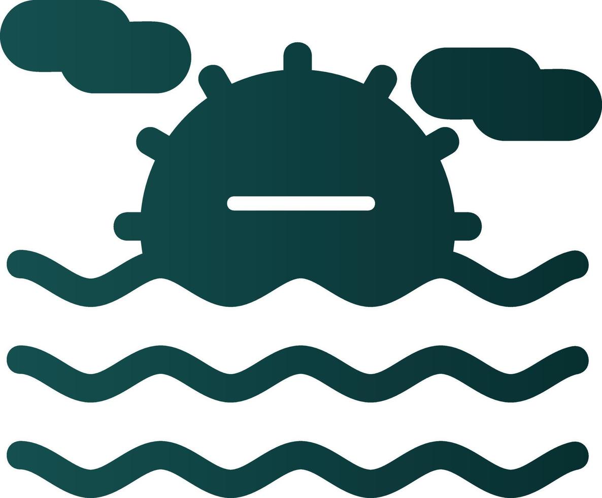 icono de glifo de paisaje marino vector