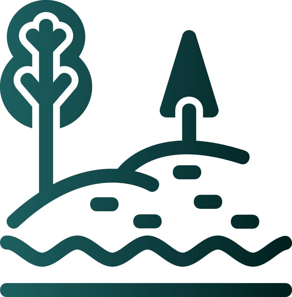 Lake Landscape Glyph Icon vector