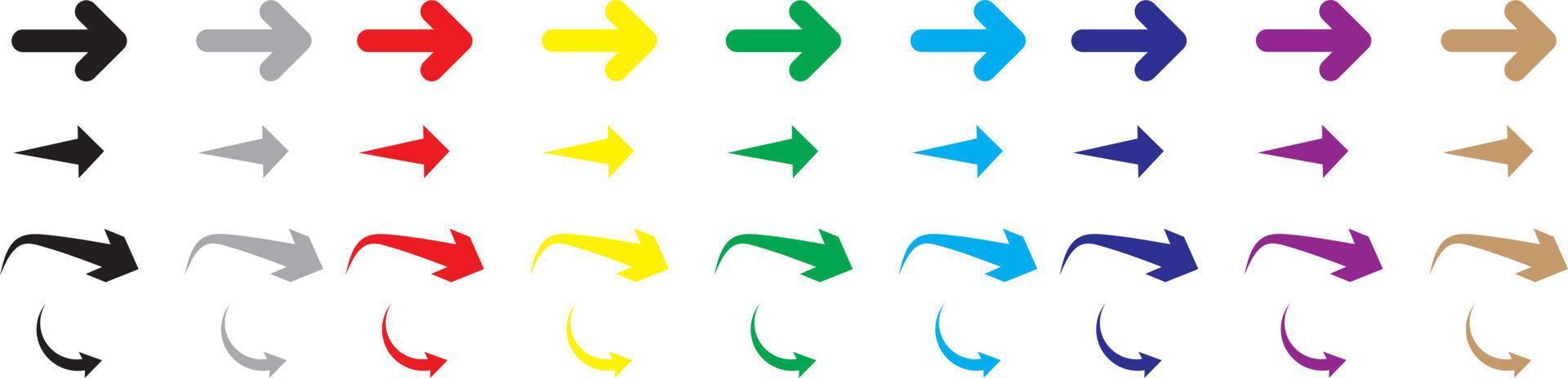 Arrows colorful set .Arrows. Arrow icon. Colorful arrows . Vector illustration