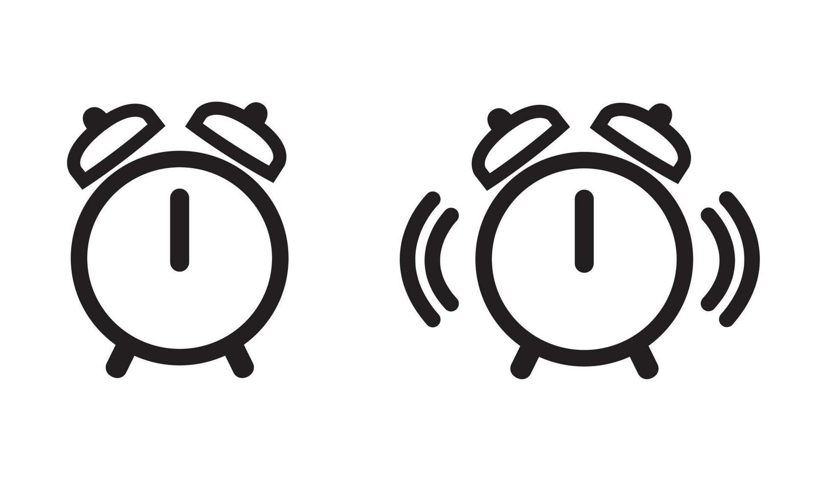Alarm clock icon on white background, vector