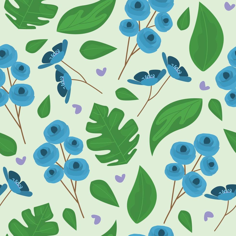 Floral Flower Nature Green Background Seamless Pattern Wallpaper vector