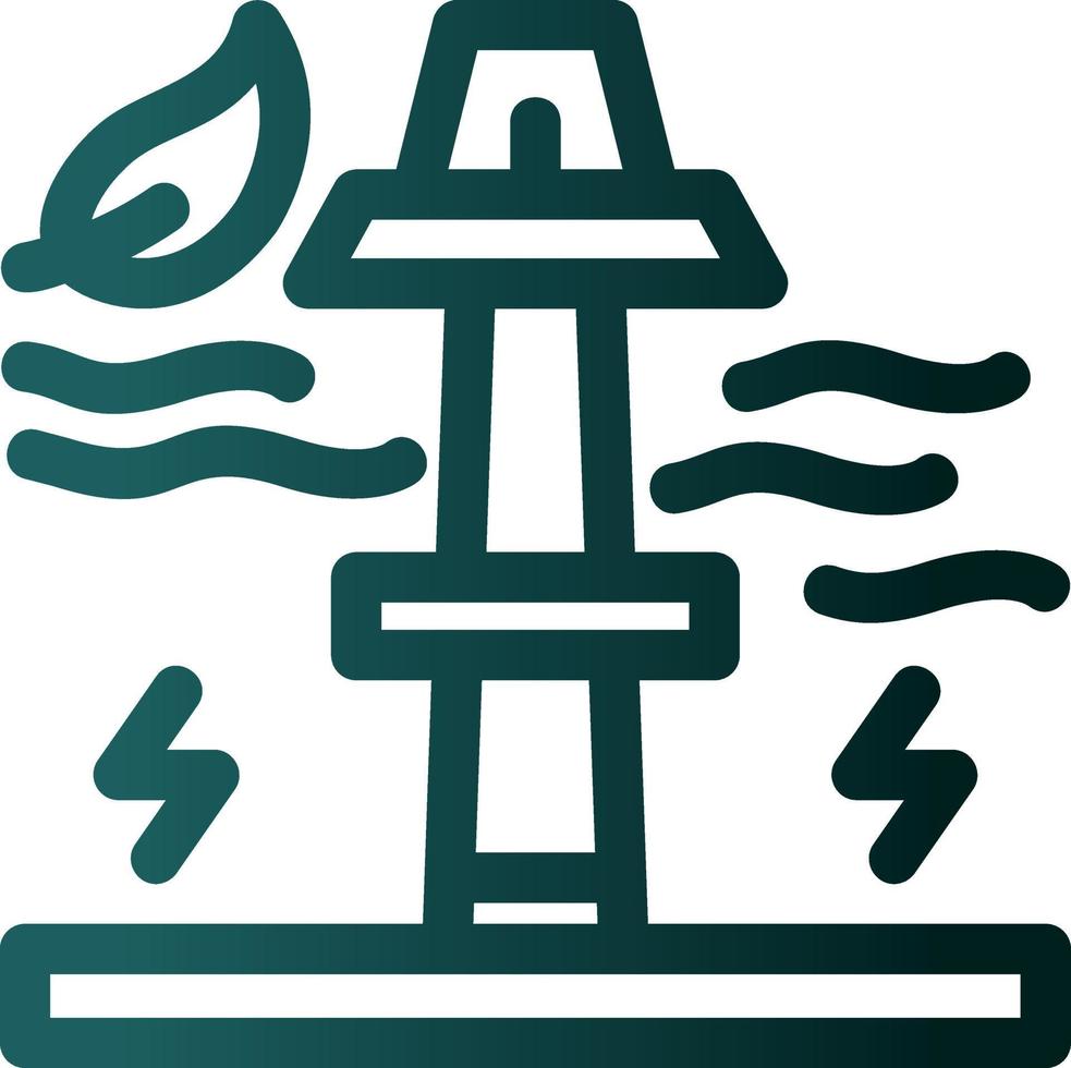 Wave Power Flat Icon vector