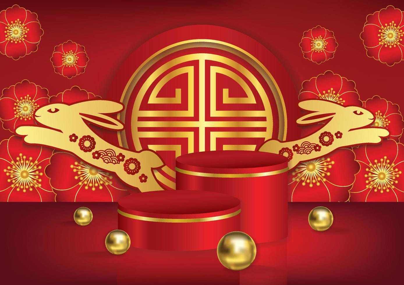 chinese new year rabbit year vector