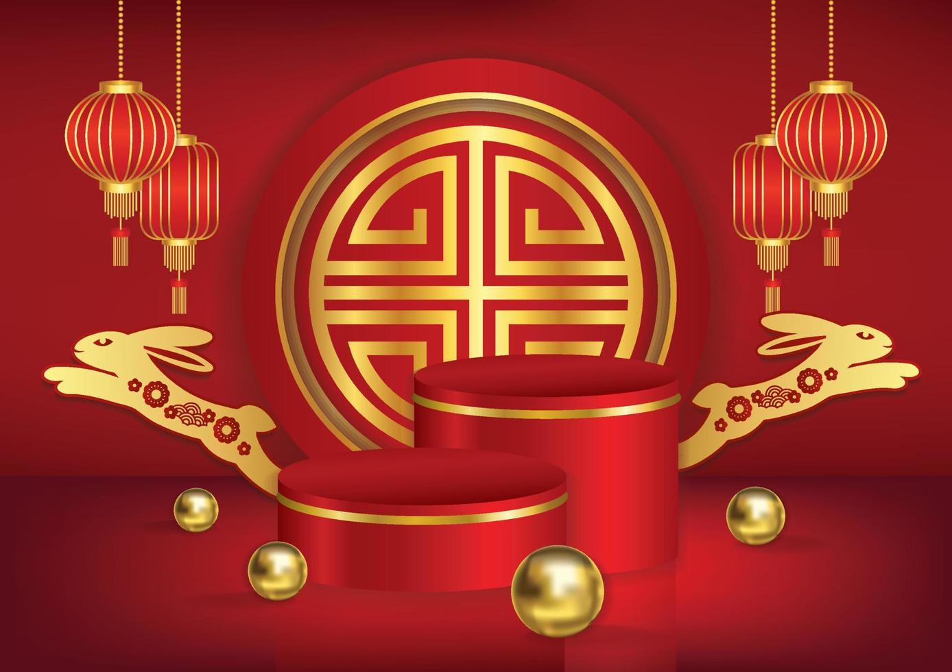 chinese new year rabbit year 2023 banner vector