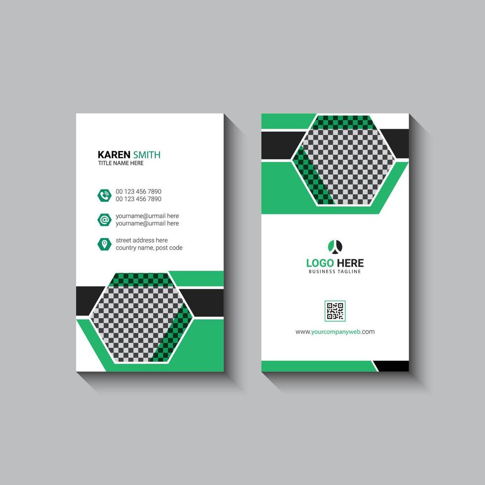 Vector modern business card vertical template design pro