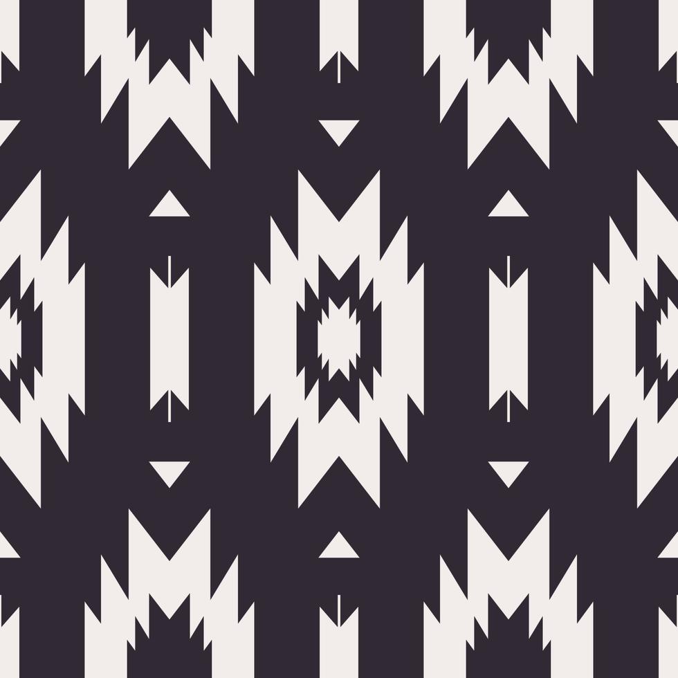 Ethnic Navajo black and white pattern. Black and white color southwest Navajo seamless pattern background. Modern boho pattern use for fabric, textile, home decoration elements, upholstery. vector