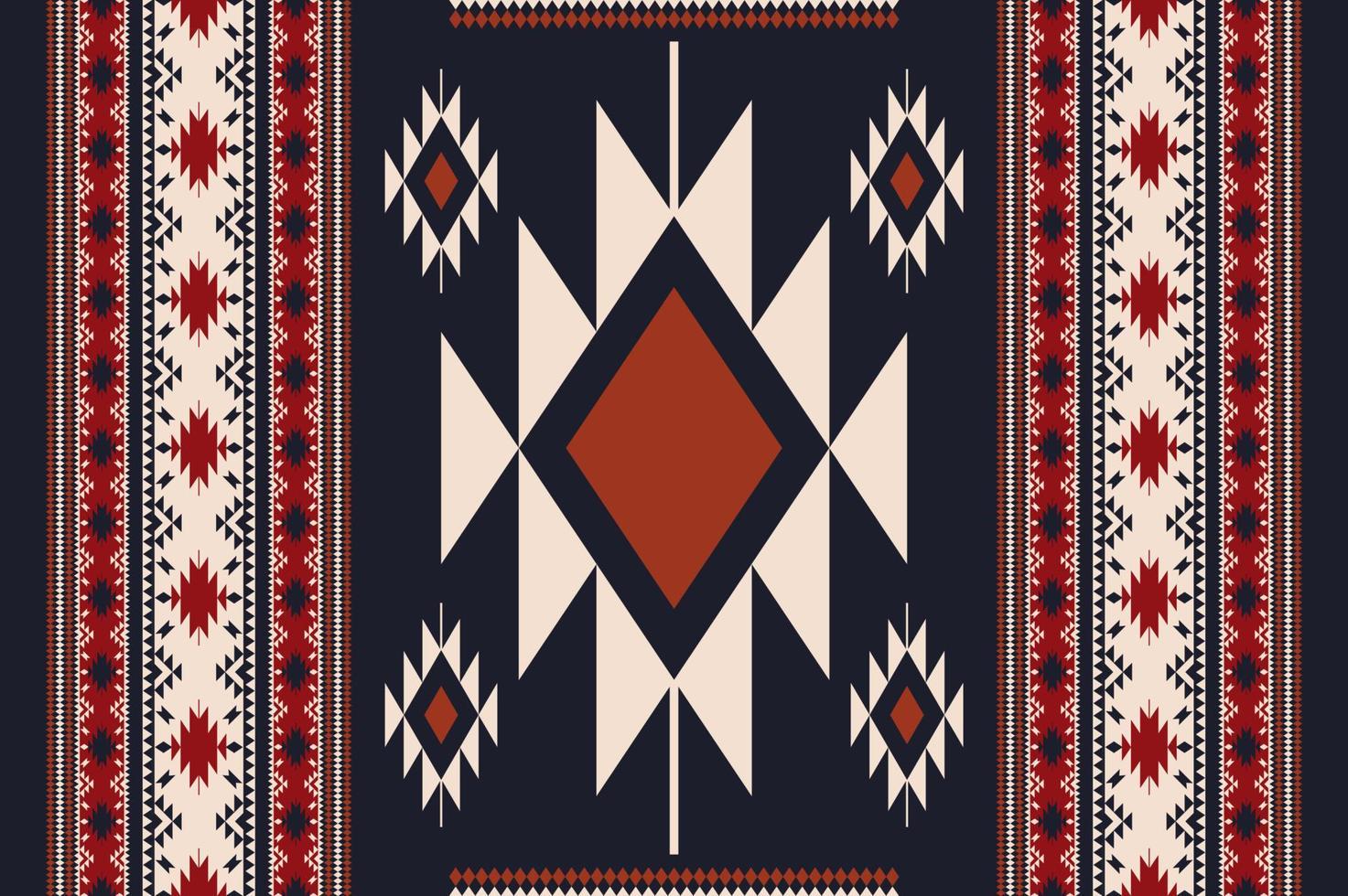 Ethnic Navajo seamless pattern. Modern color ethnic southwest pattern use for carpet, rug, tapestry, upholstery, home decoration elements. Ethnic boho southwest border stripes fabric design. vector