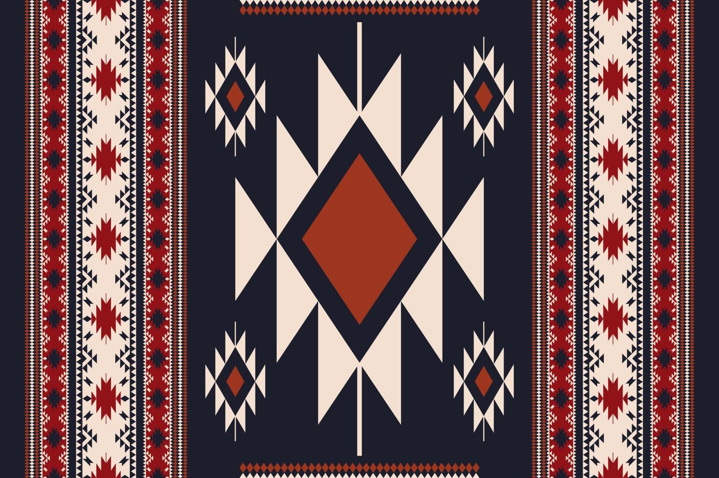 Ethnic Navajo seamless pattern. Modern color ethnic southwest pattern use for carpet, rug, tapestry, upholstery, home decoration elements. Ethnic boho southwest border stripes fabric design. vector