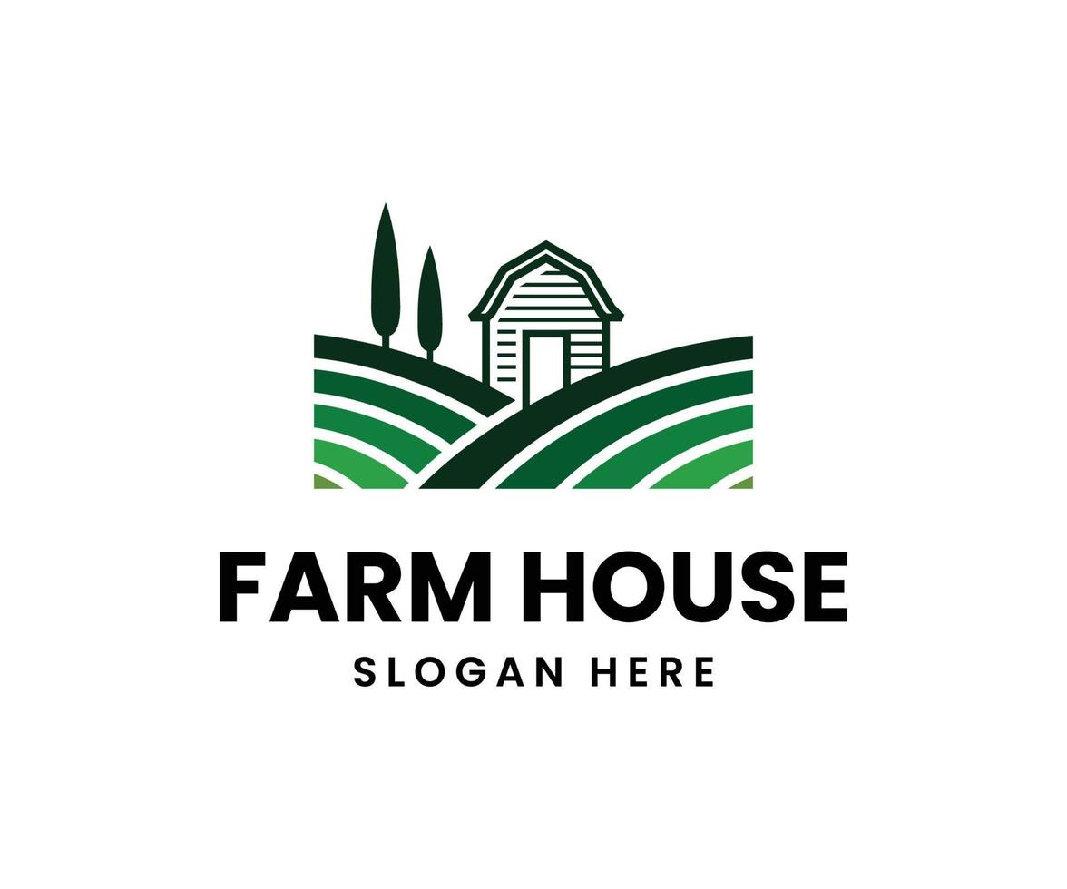 Natural Farm logo concept. Agricultural farming logo design template vector