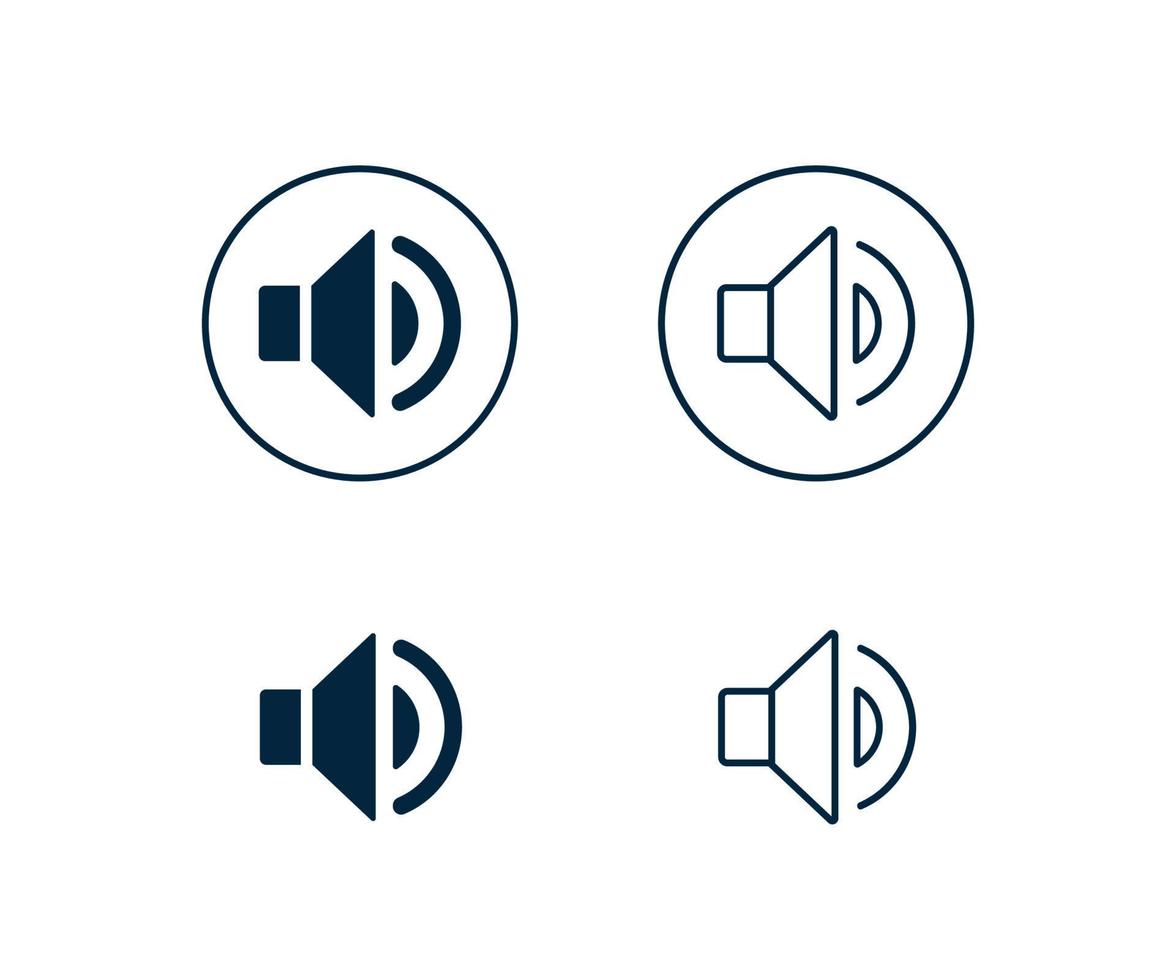 conjunto de iconos de altavoz. conjunto de iconos de volumen. vector de icono de altavoz. iconos de audio de volumen.