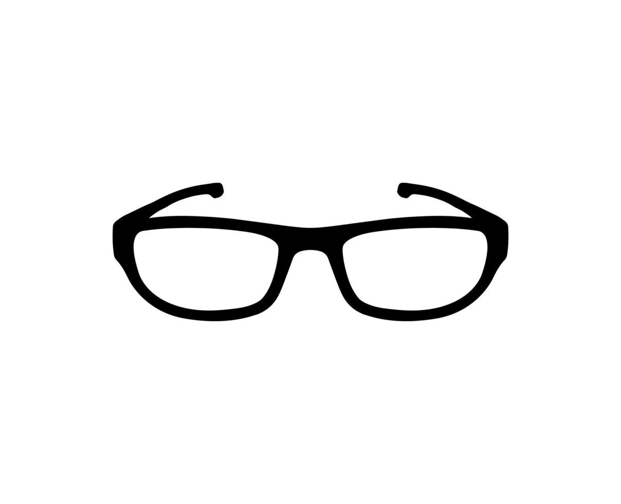 elegantes gafas de marco negro aisladas sobre fondo blanco. diseño de vector de gafas de silueta única