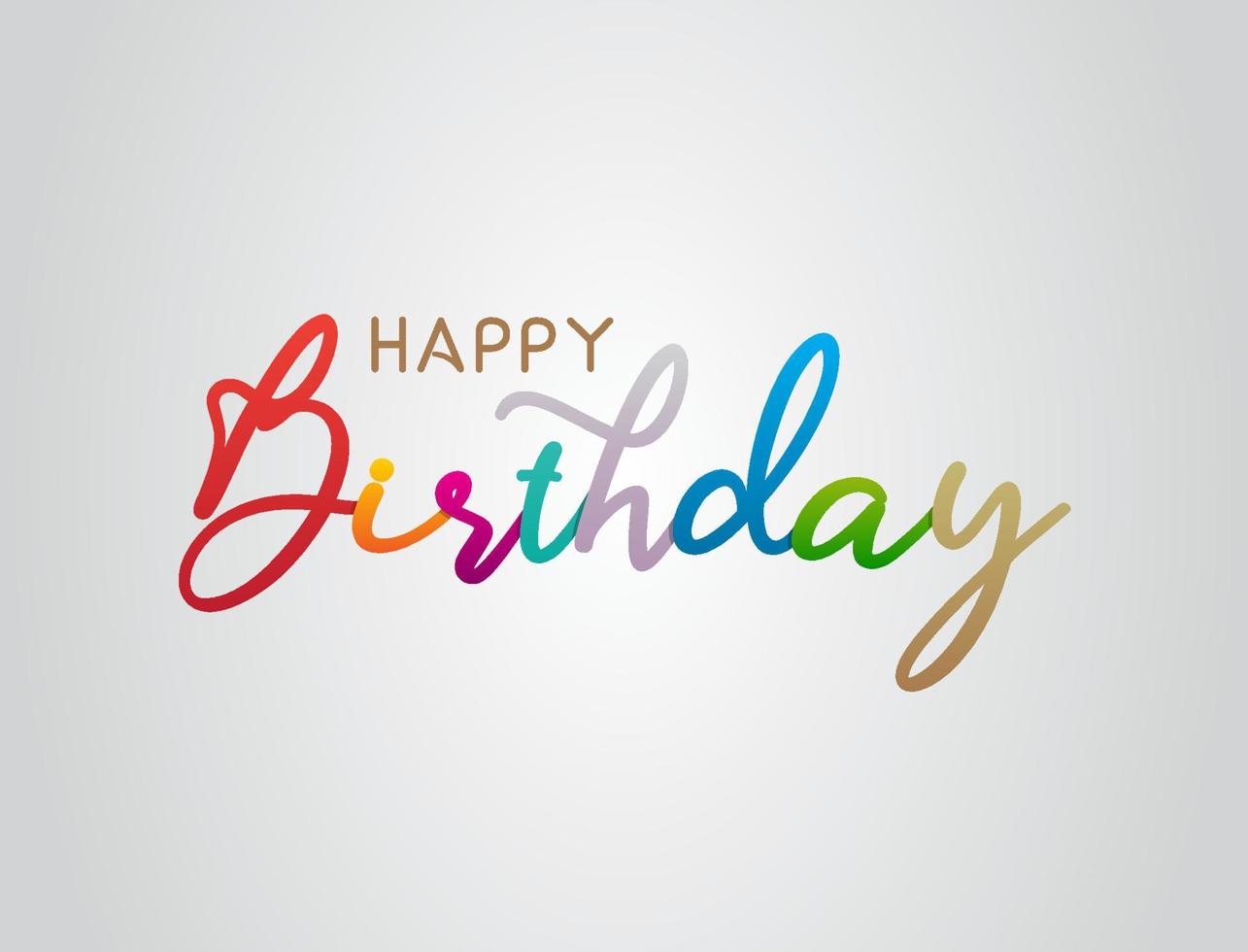 colorido texto de saludo de feliz cumpleaños. belleza feliz cumpleaños con letras de texto escritas a mano vector