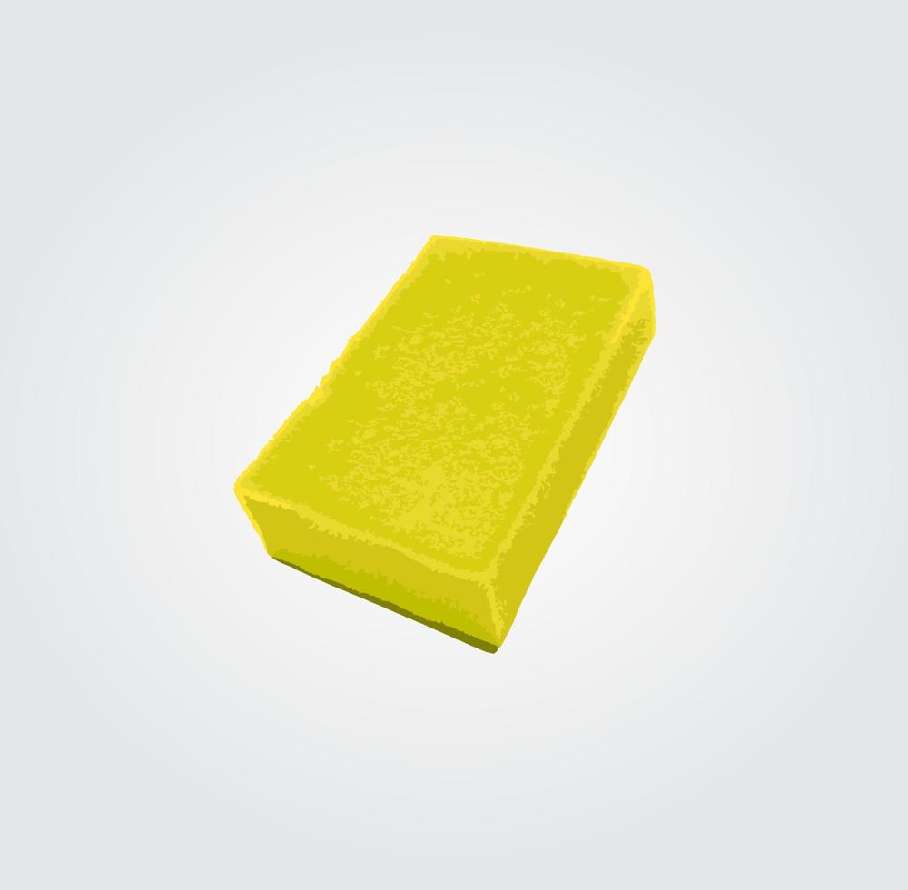 Cleaning kitchen sponge vector design. Yellow sponge for washing dishes on white background