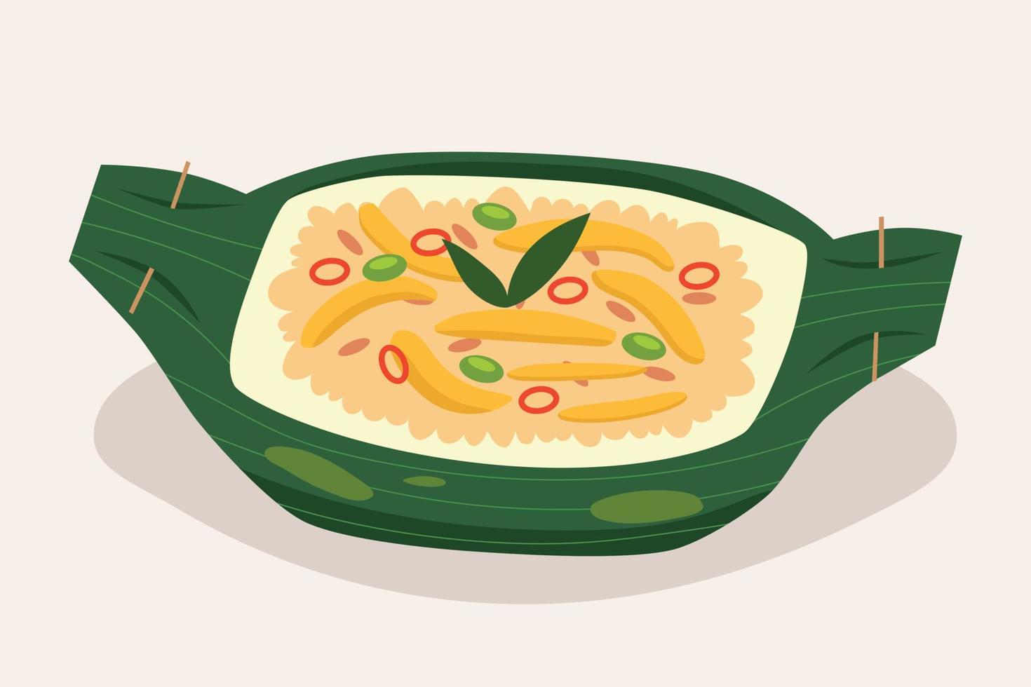 Nasi bakar traditional Indonesian food vector