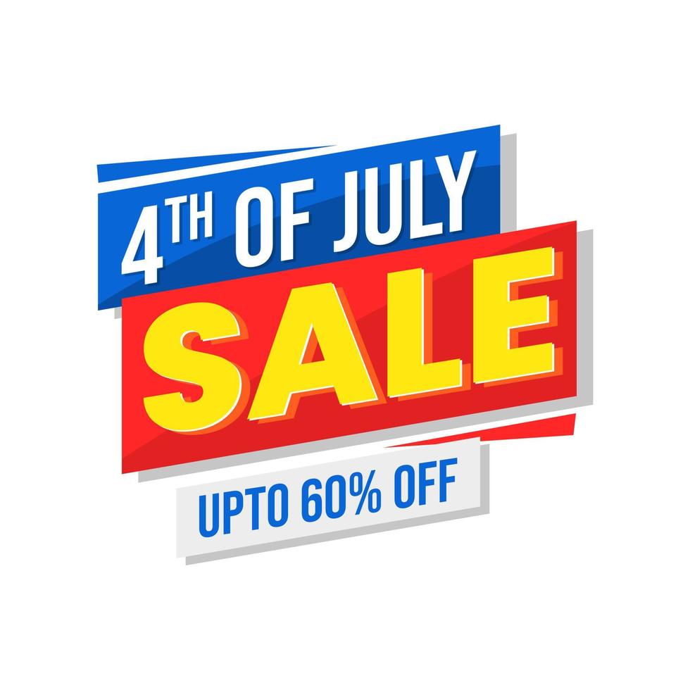 Fourth of july american shopping sale offers icon sign banner design vector