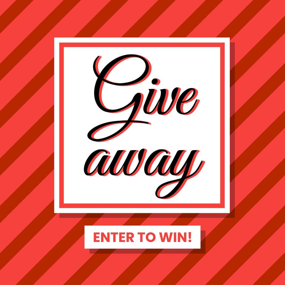 Giveaway contest event lucky creative banner design vector