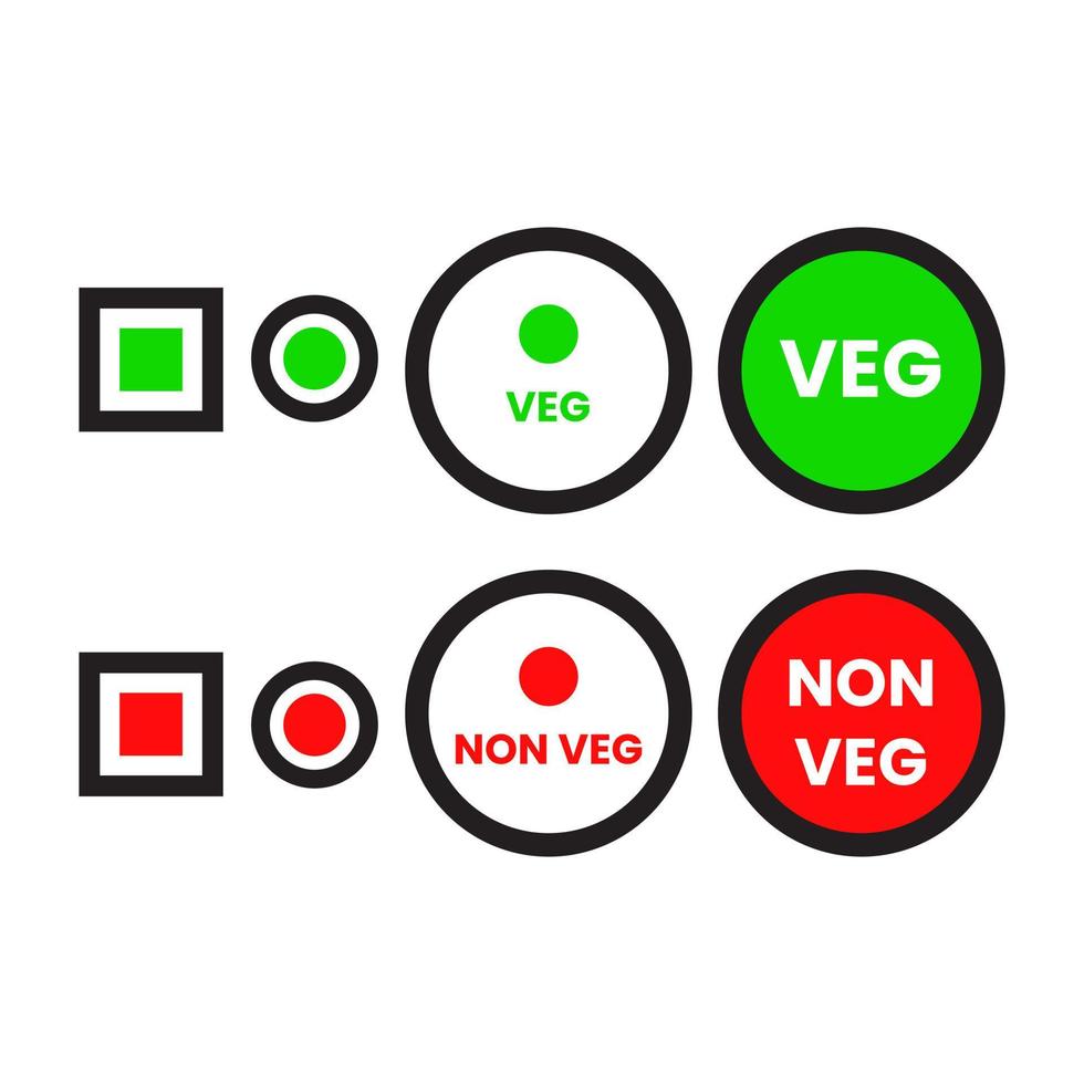 Veg Non Veg Icon Indian Food Concept Sign Symbol Design Vector
