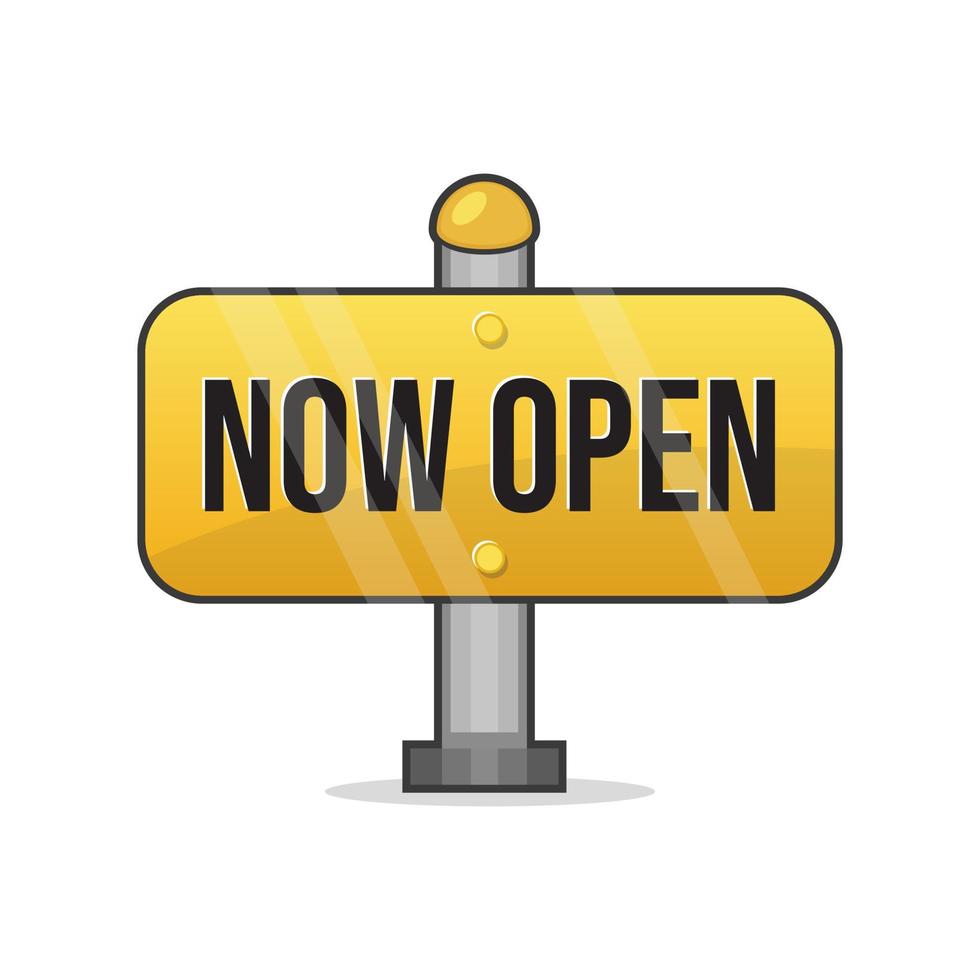 Now open sign symbol design vector