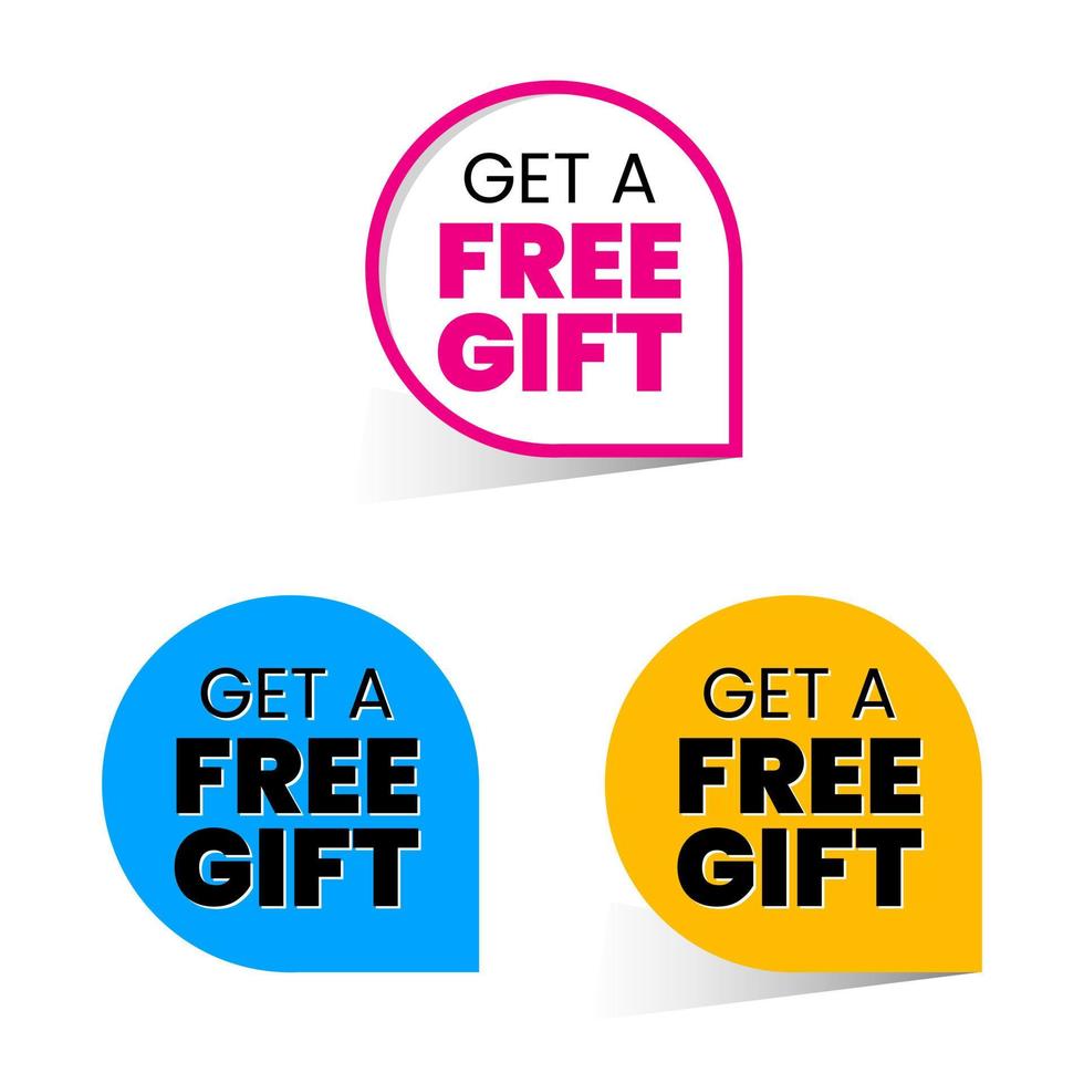 Get a free gift label icon sign design vector