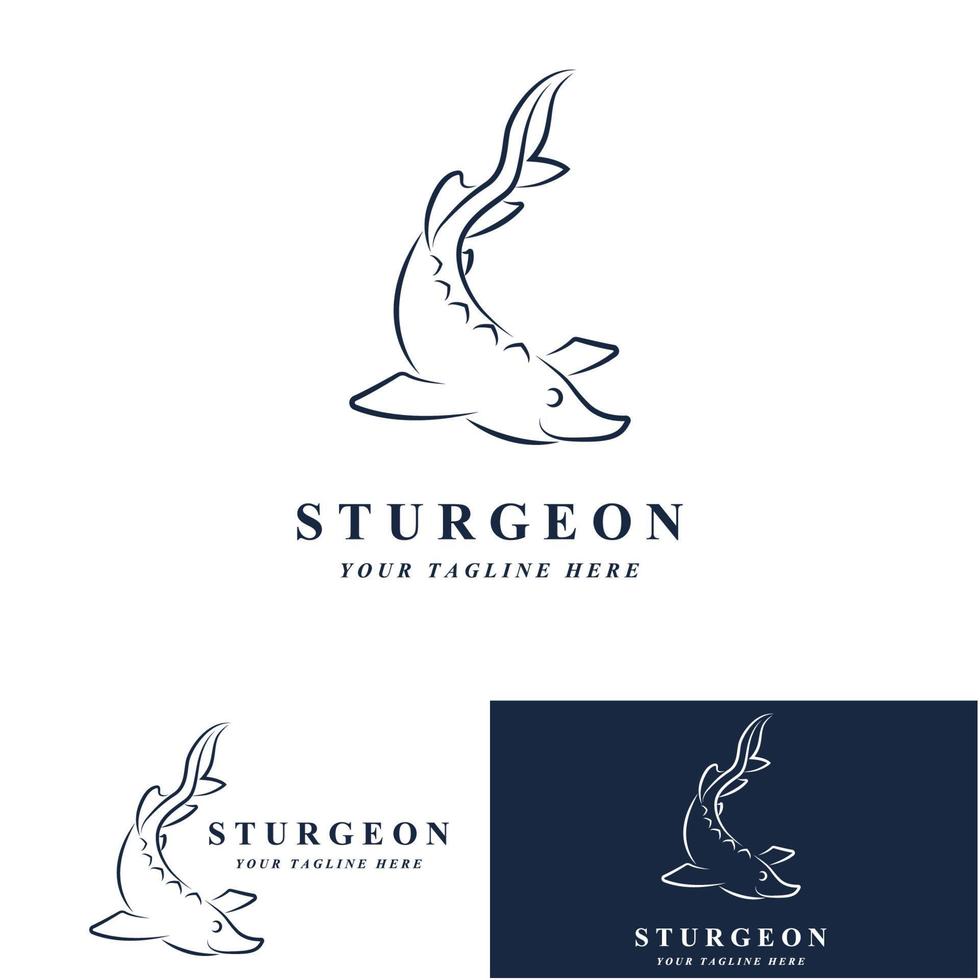 sturgeon logo and vector with slogan template