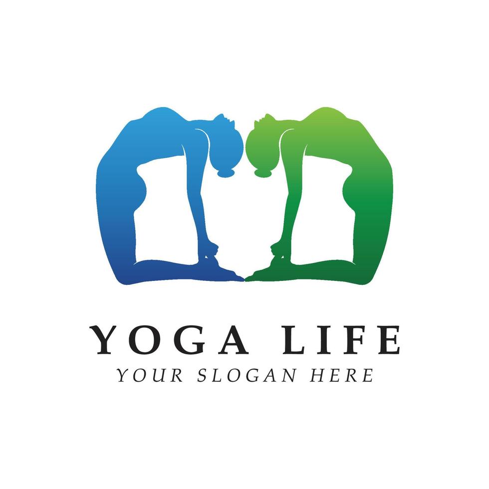 logotipo de yoga y vector con plantilla de eslogan