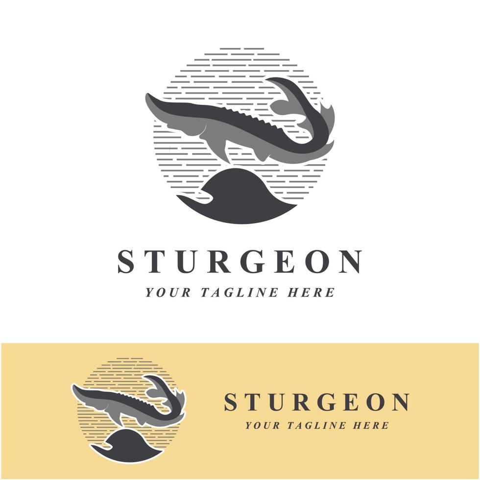 sturgeon logo and vector with slogan template