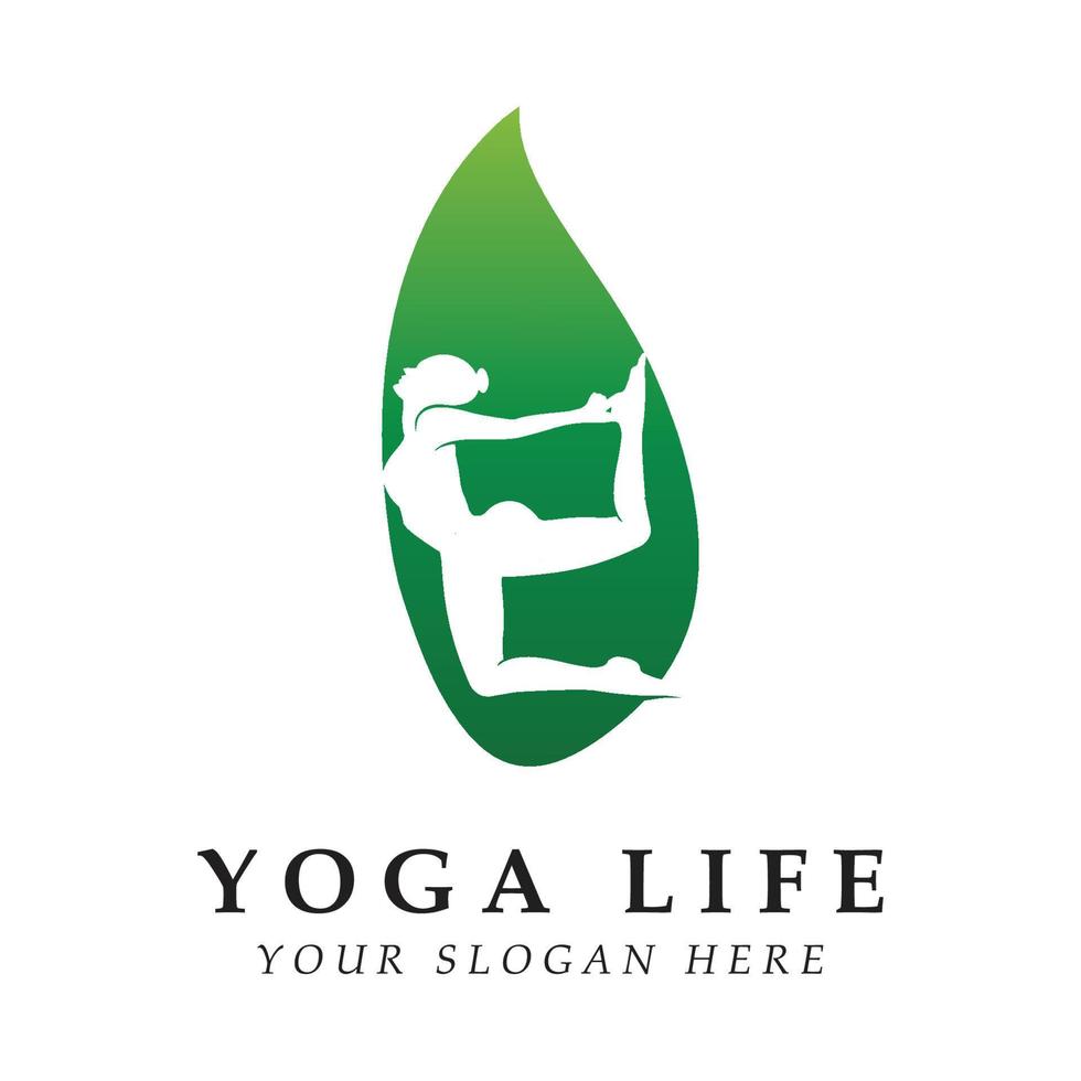logotipo de yoga y vector con plantilla de eslogan