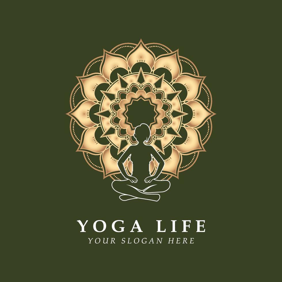 logotipo de yoga y vector con plantilla de eslogan