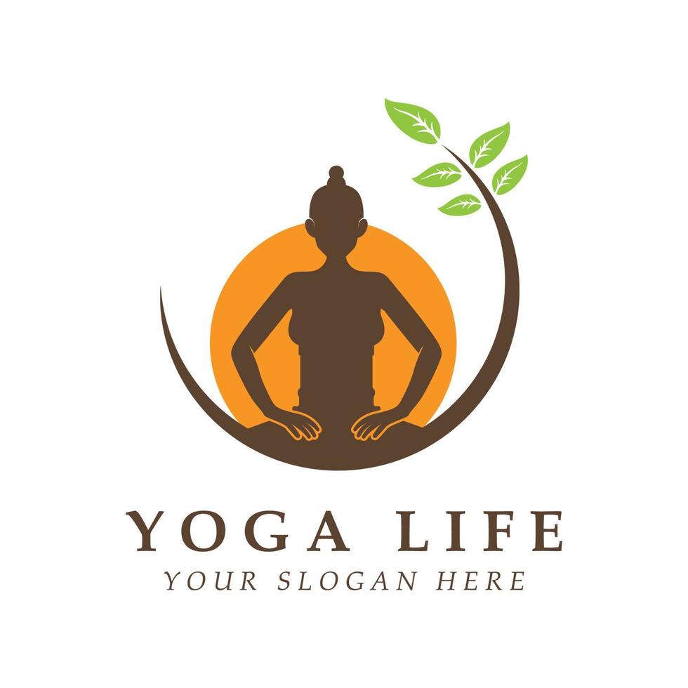 logotipo de yoga y vector con plantilla de eslogan