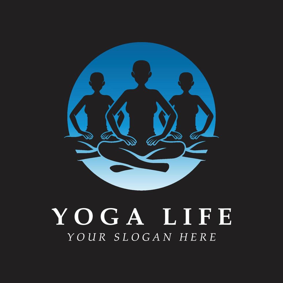 logotipo de yoga y vector con plantilla de eslogan