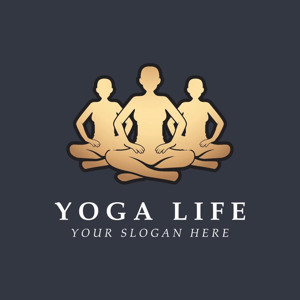 logotipo de yoga y vector con plantilla de eslogan