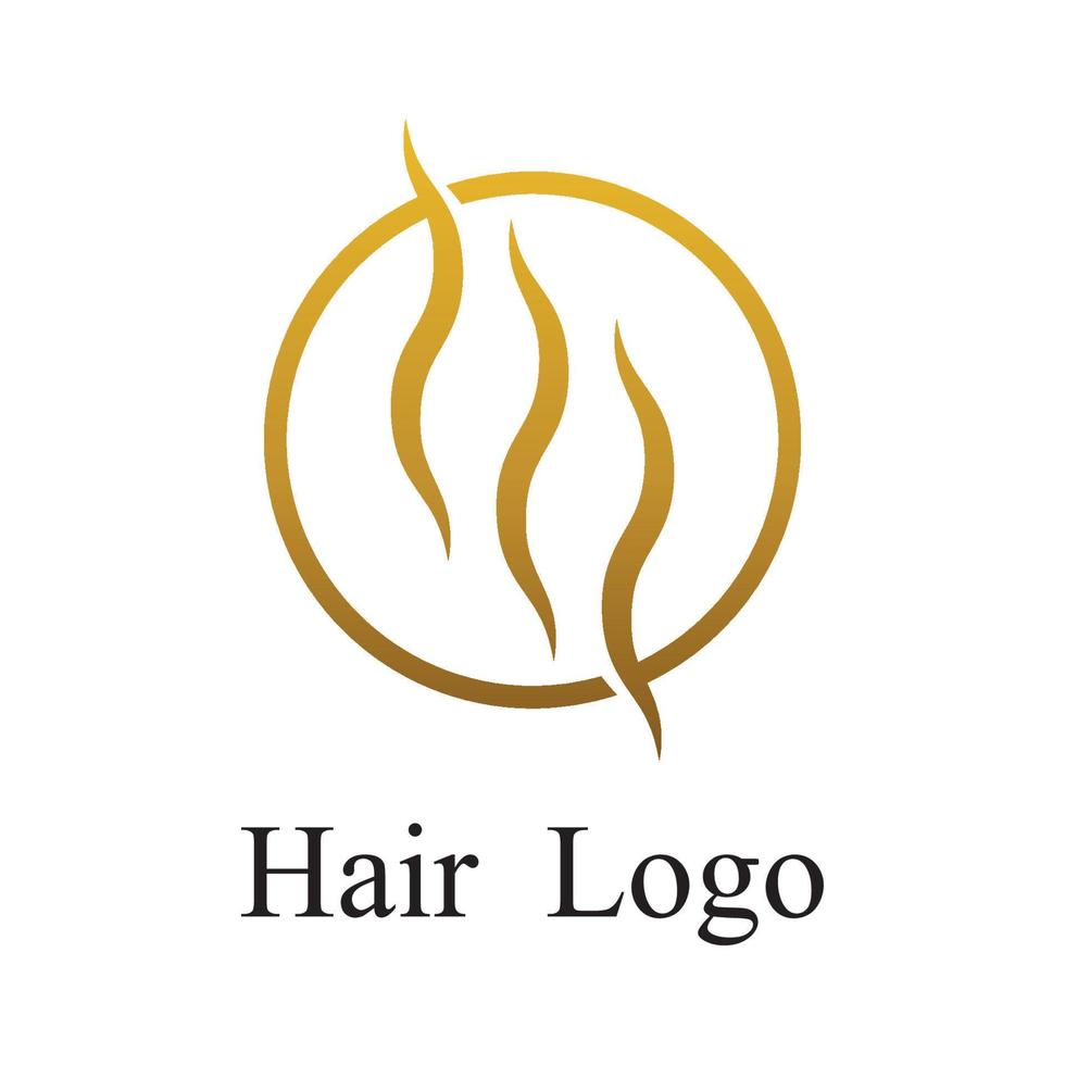 plantilla de logotipo de onda de cabello vector