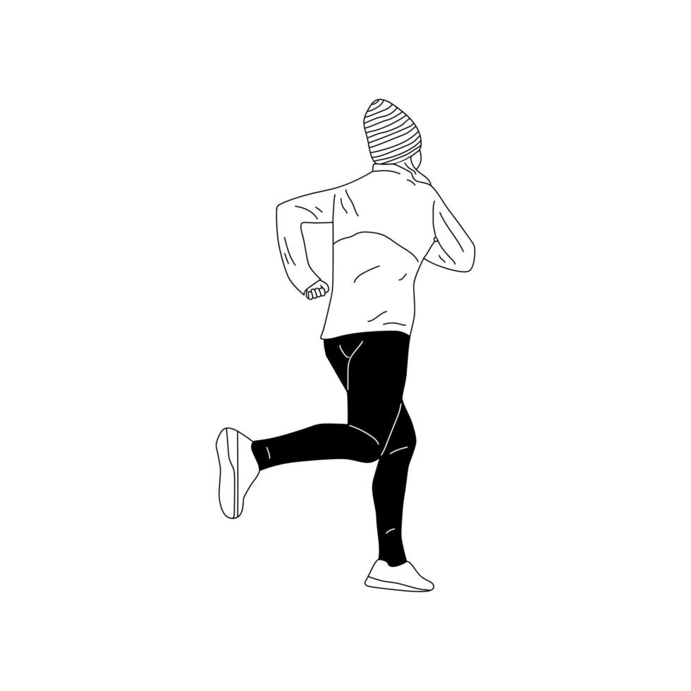 simple illustration of running sports person vector