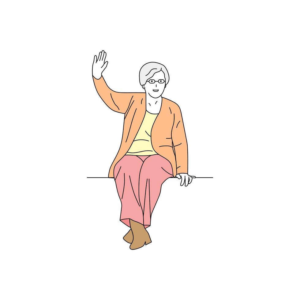 ilustración de personas saludando, ilustraciones de personas saludando vector