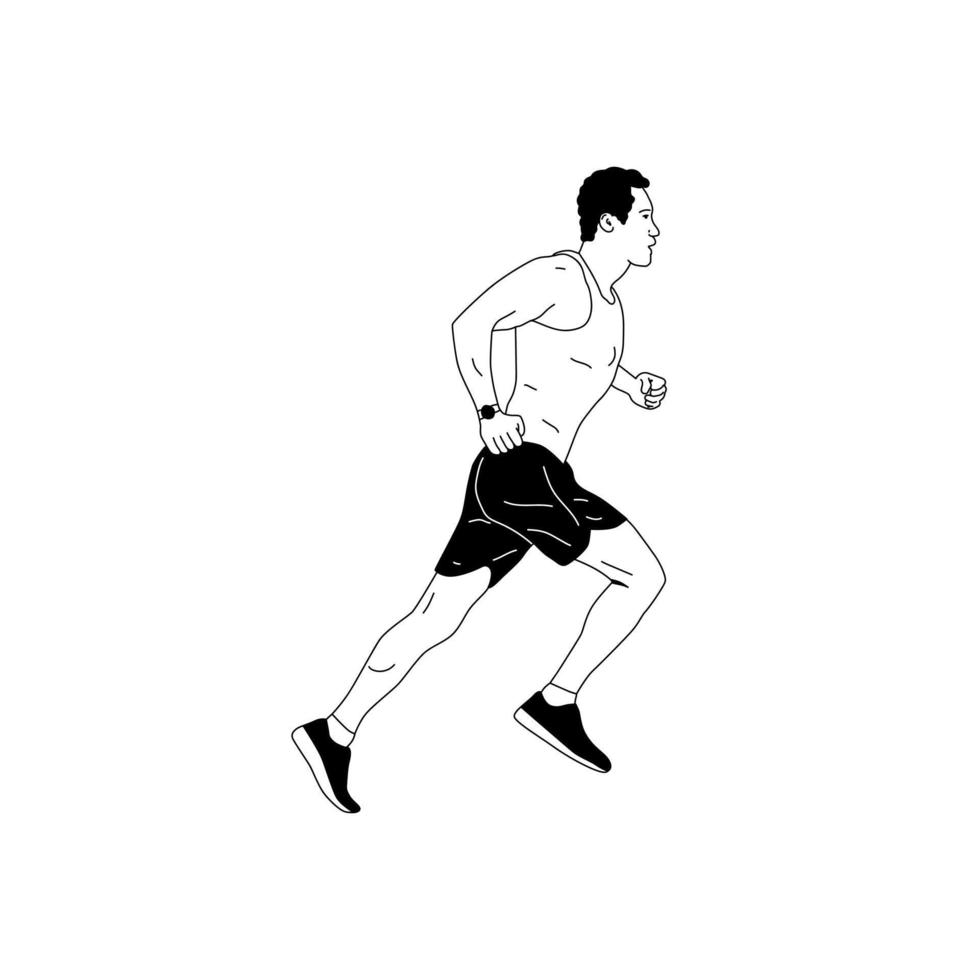 simple illustration of running sports person vector