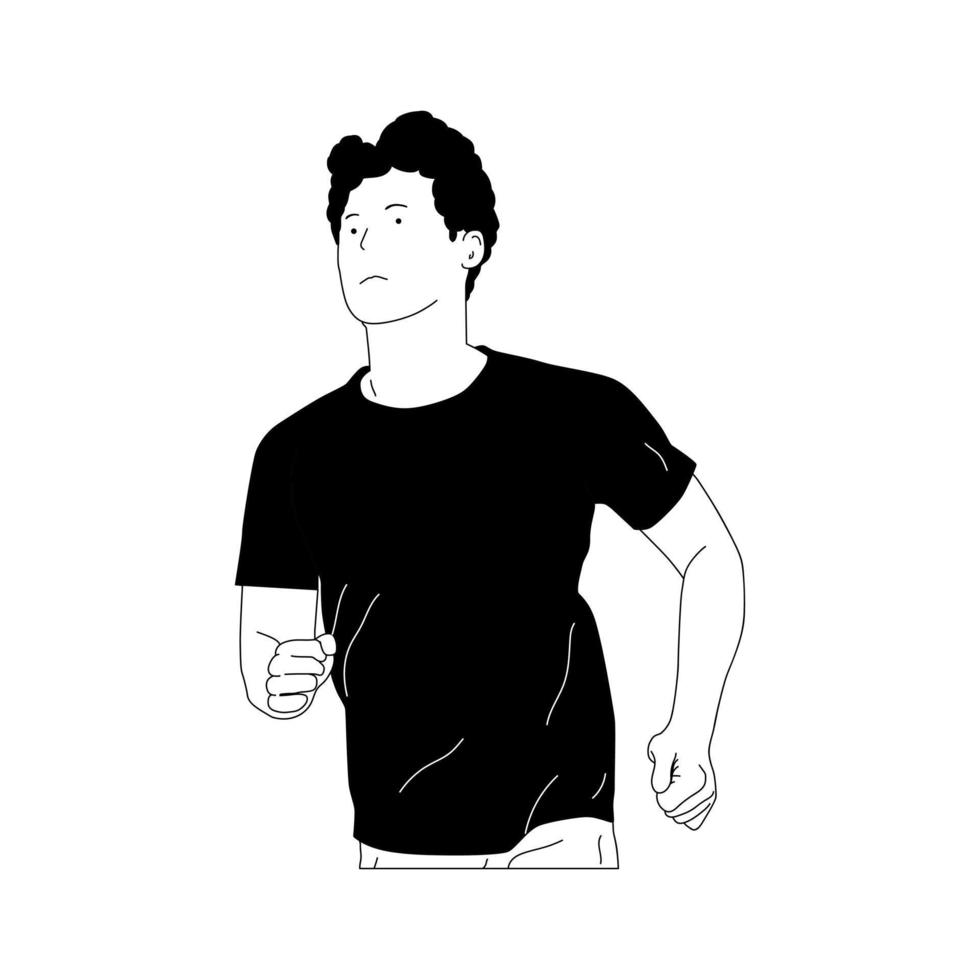 simple illustration of running sports person vector