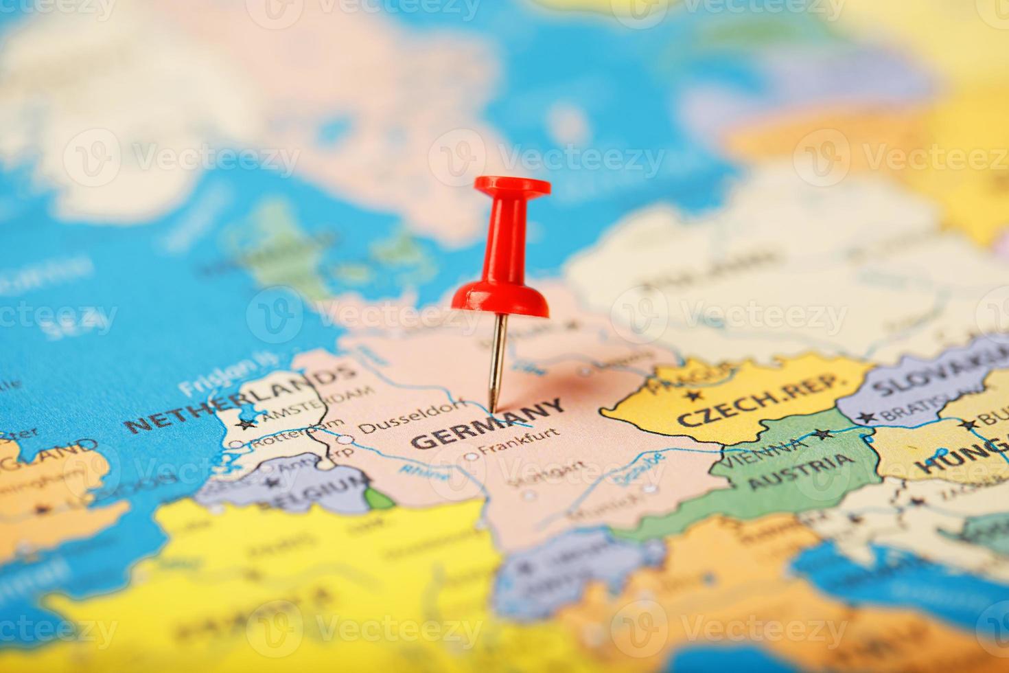 The location of the destination on the map of Germany is indicated by a red pushpin photo