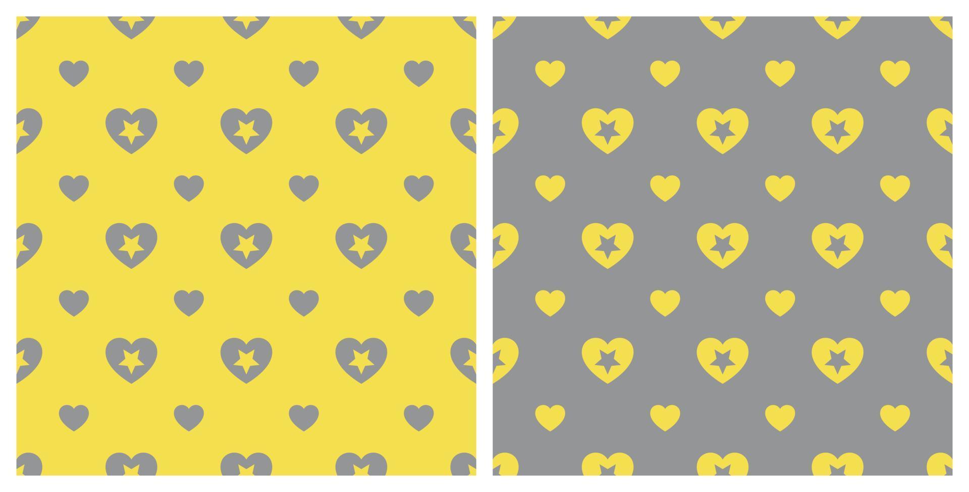 Star Heart Shape Pattern Seamless Background vector