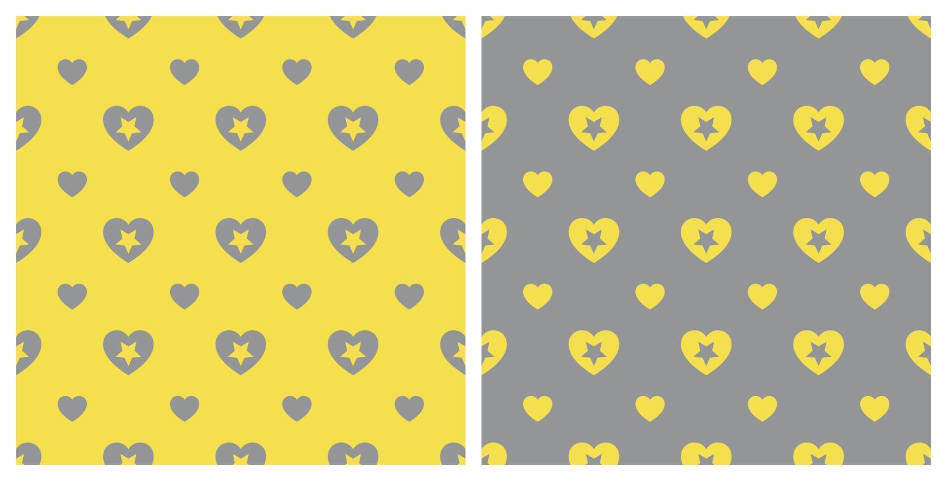 Star Heart Shape Pattern Seamless Background vector