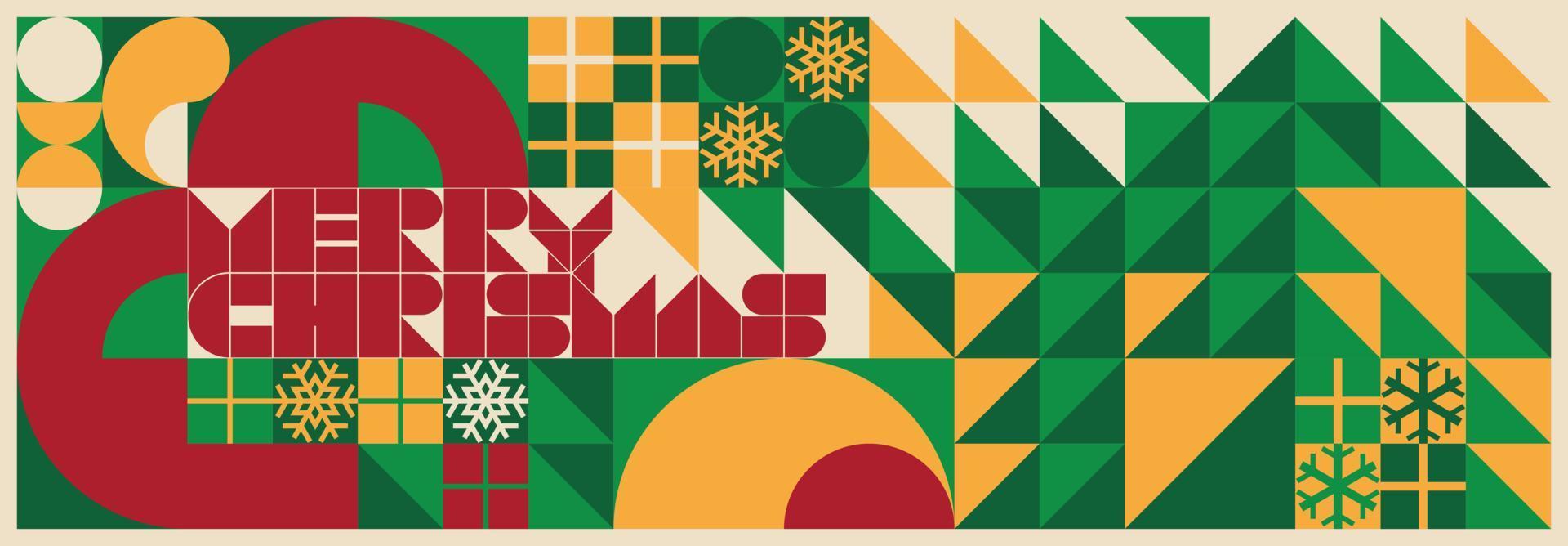 Bauhaus Style Geometric Christmas Banner vector